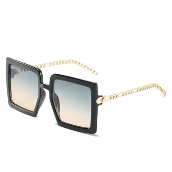 Нови модни дамски квадратни слънчеви очила гигантски сенки, vintage слънчеви очила в ретро стил, женски Oculos de sol Feminino