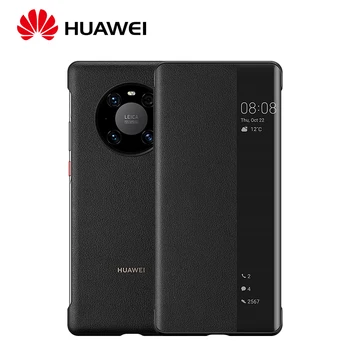 Оригинален калъф Huawei Капитан 40 Pro, калъф Капитан 40 с огледало Smart View, кожен защитен калъф, панти калъф за авто сън Huawei Mate40 Pro +