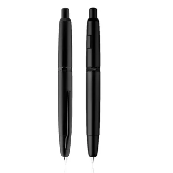 Писалки MAJOHN A1 Press Разтегателен EF връх 0,4 мм, Метални матова черна химикалка за писане, с конвертером офис ученически пособия
