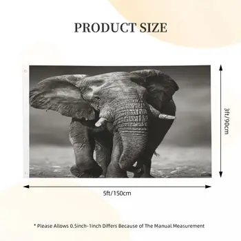 Подход на слон отпред Johan Swanepoel Двустранен печат един хартата за украса