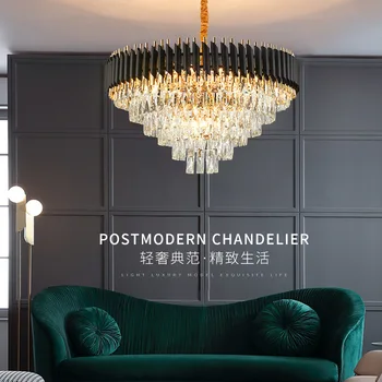 Постмодернистский лампа, луксозен кристален полилей, модерна минималистичная лампа в хола, нови лампи за спалня, ресторант Home Хонг