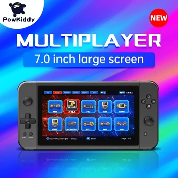 Преносима игрова конзола POWKIDDY X70, 4 цвята, 7-инчов HD екран, Ретро игра, Евтини Детски подаръци, Поддръжка на игри за двама играчи