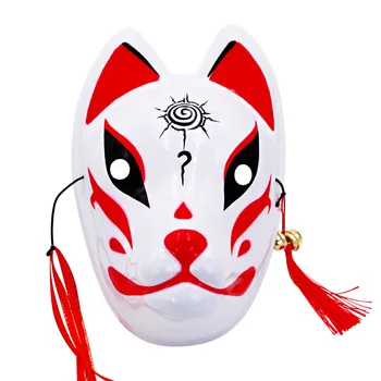 Средната японски карнавал с лисици ръка Хэфэн, Коледно шоу, Маска за лице с котка, Екологичен PVC, празничен костюм за бала