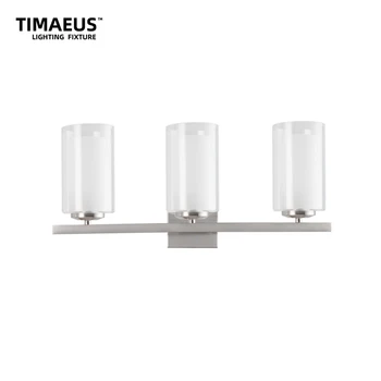 Стенен лампа TEMAEUS от матирано никелевого двухслойного стъкло с 3 лампи, стенни аплици, стенни лампи, декорация за стаи, лампа, ретро