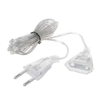 Удлинительный захранващия кабел стандарт на ЕС САЩ 3 М 110 е 220 В, прозрачен удлинительный кабел за led гирлянди, празнични светлини
