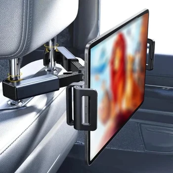 Универсален автомобилен облегалката за глава стойка за таблет iPad поставка за таблета, телефона на облегалката за глава на задната седалка на колата скоба за завъртане на 360 градуса