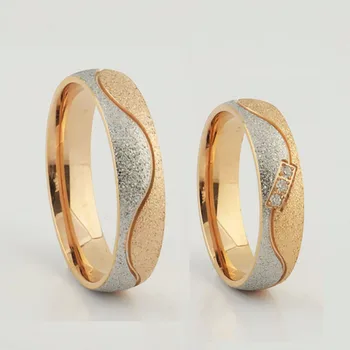 Уникални сватбени пръстени за мъже и жени алианс на влюбените двойки До 14 Наждачное злато напълнена бижута, модни бижута пръстен на пръста