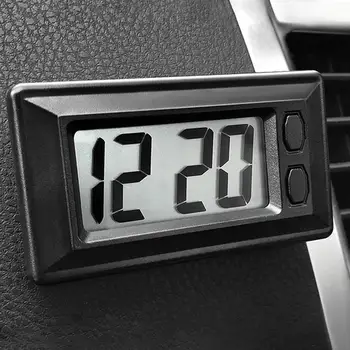 Цифров часовник в арматурното табло, мини-автомобил, автомобилни самозалепващи часовници от ABS-пластмаса, малки часовник с дигитален дисплей, работещи на батерии, аксесоари за автомобили