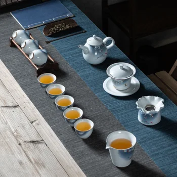 Японски Чаен Сервиз на Домакински Минималистичная супа от супник Чайник Пълен Набор от Порцелан Чай Кунг-фу Керамични Чай Gaiwan Tea Пътни Супени Комплекти
